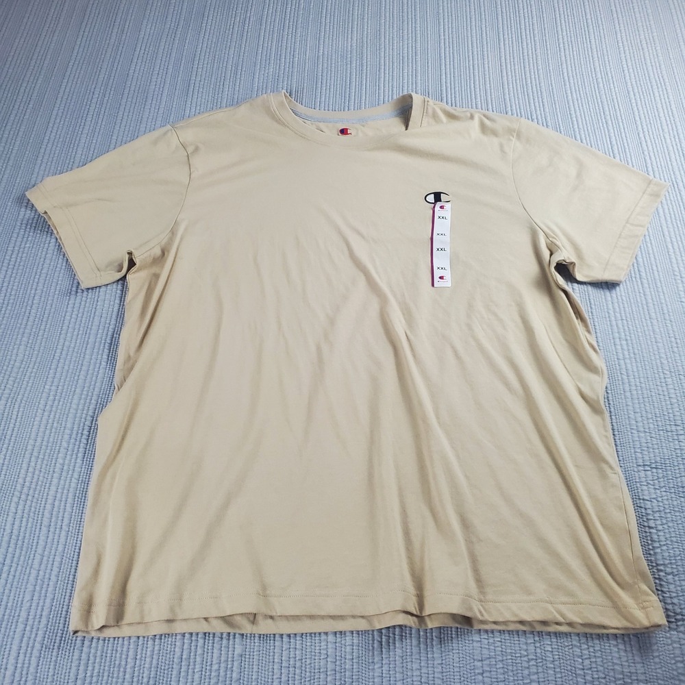 Champion Mens XXL Tan Beige Short Sleeve Crewneck T-Shirt NWT - Picture 8 of 8